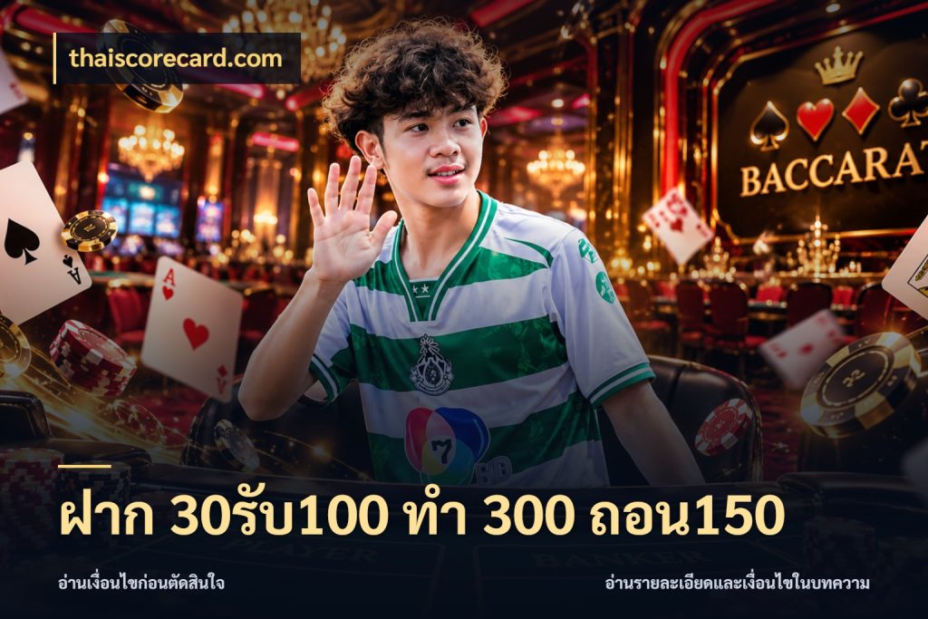 ฝาก 30รับ100 ทํา 300 ถอน150 จุดเด่นของเครดิตที่คนชอบเกมอยากรู้ กับ thaiscorecard.com