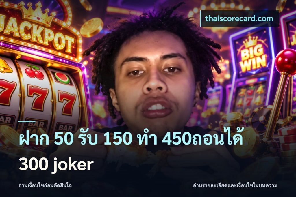 ฝาก 50 รับ 150 ทํา 450ถอนได้ 300 joker