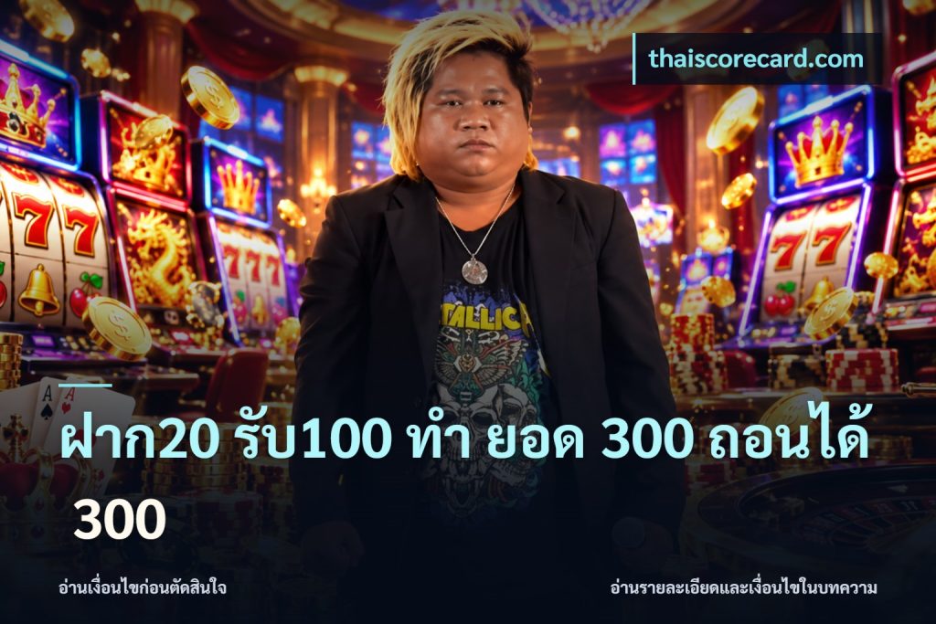 ฝาก20 รับ100 ทํา ยอด 300 ถอนได้ 300