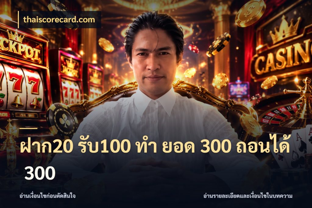 ฝาก20 รับ100 ทํา ยอด 300 ถอนได้ 300 โปรยอดรับที่สายเกมสนใจ กับ thaiscorecard.com