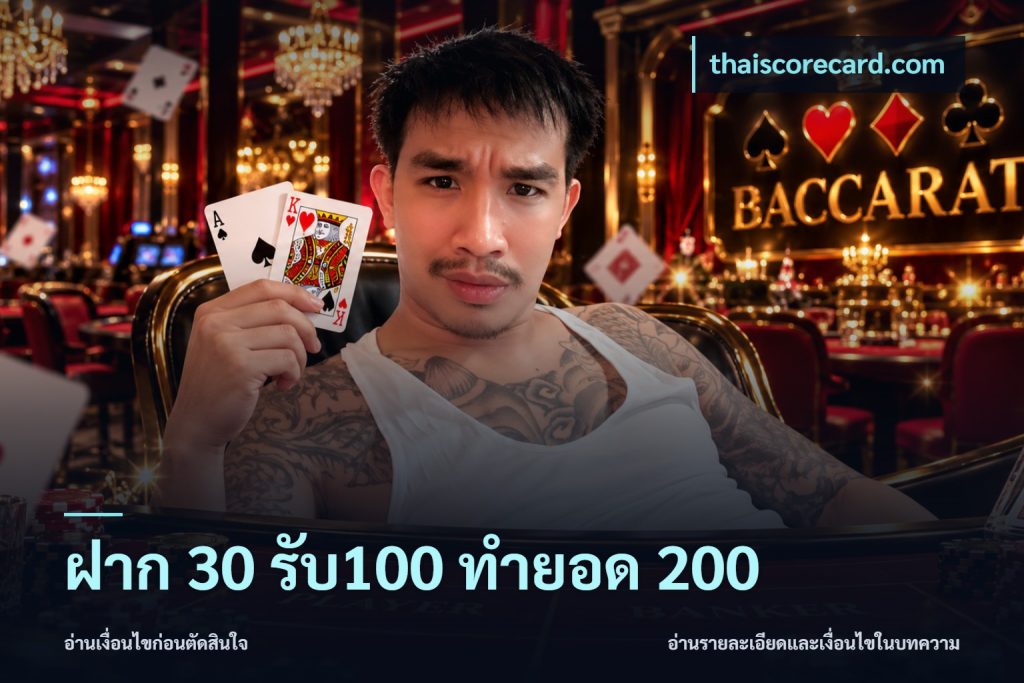ฝาก 30 รับ100 ทำยอด 200