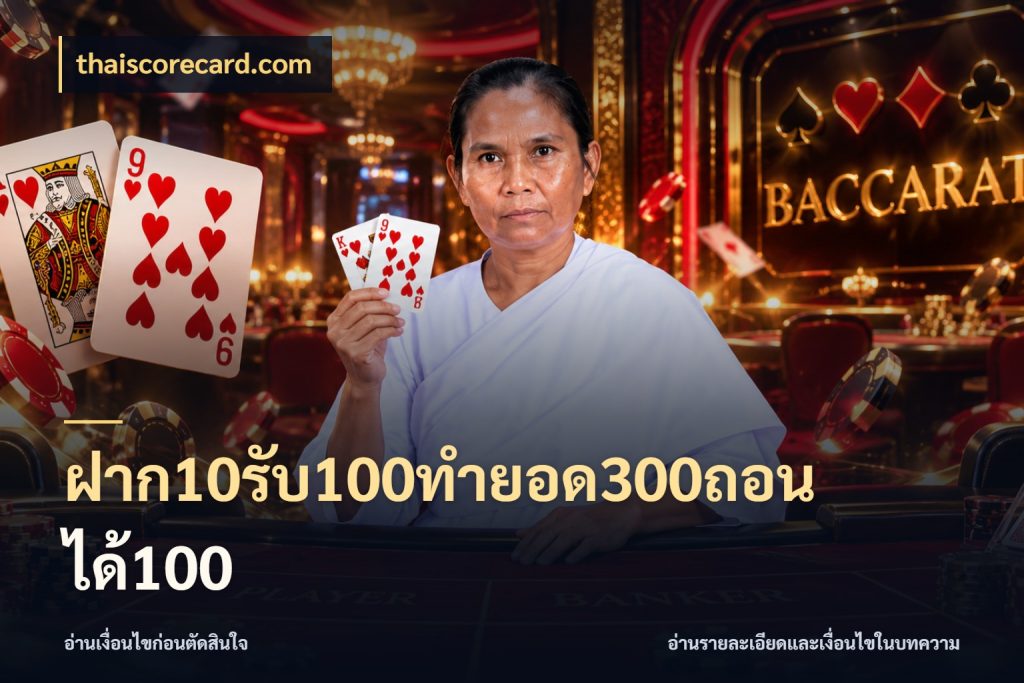 ฝาก10รับ100ทํายอด300ถอนได้100 โปรยอดรับที่สายเกมสนใจ ในมุม thaiscorecard.com