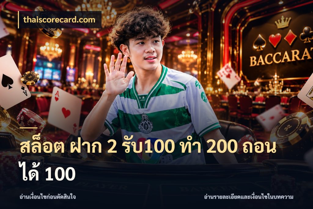 สล็อต ฝาก 2 รับ100 ทํา 200 ถอนได้ 100 สีสันของโปรฝากและยอดรับ สไตล์ thaiscorecard.com